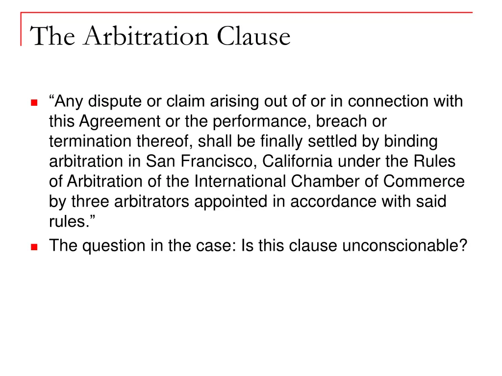 the arbitration clause