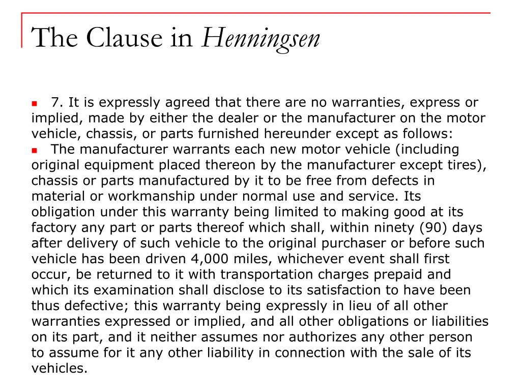 the clause in henningsen