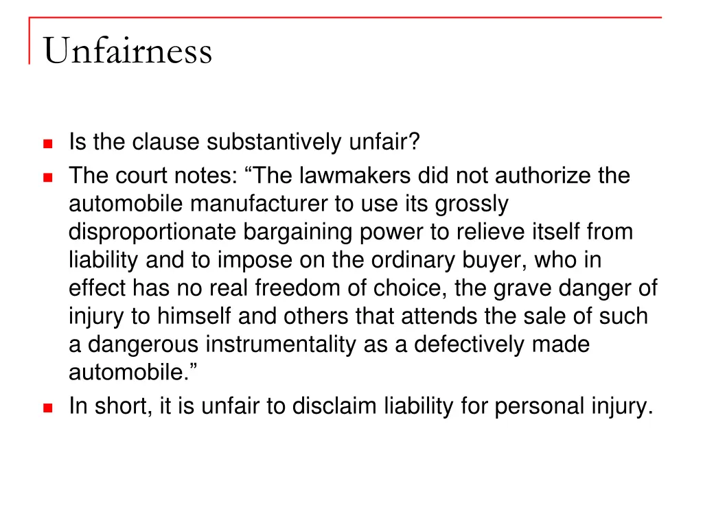 unfairness