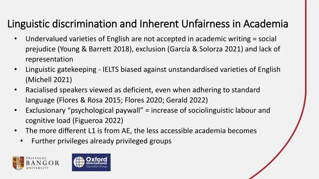 linguistic discrimination and inherent unfairness