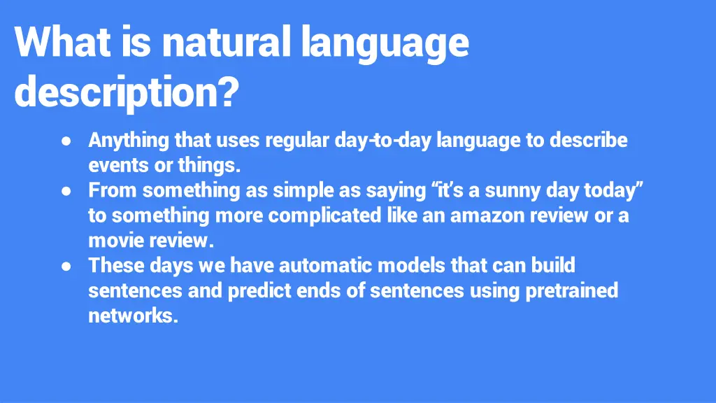 what is natural language description anything