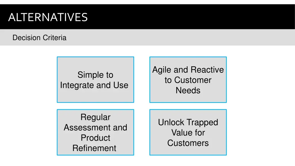 alternatives 1
