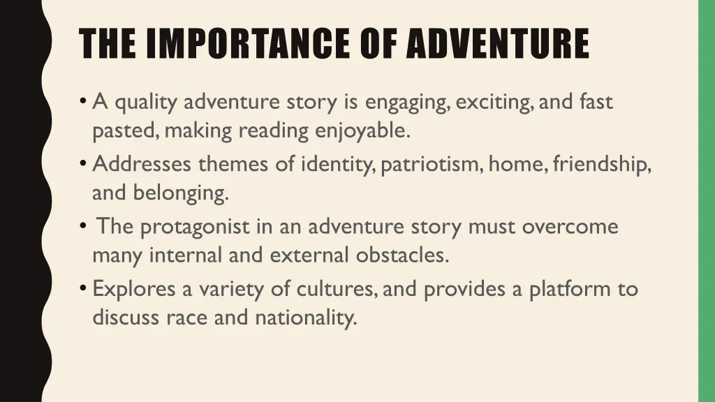 the importance of adventure