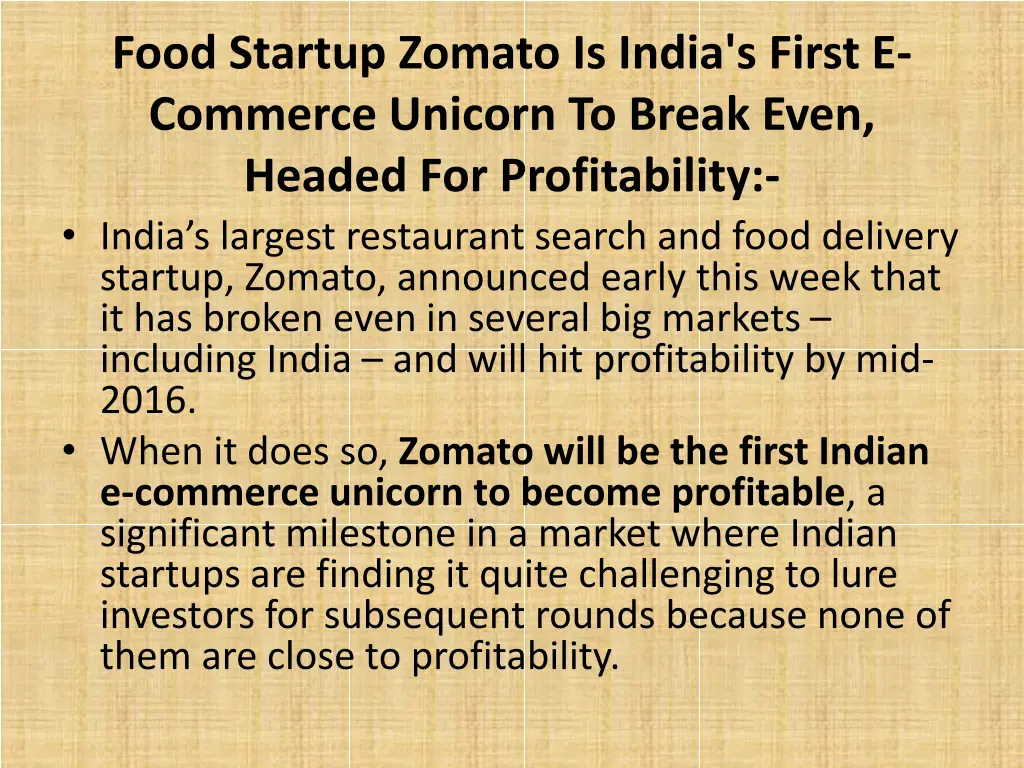 food startup zomato is india s first e commerce
