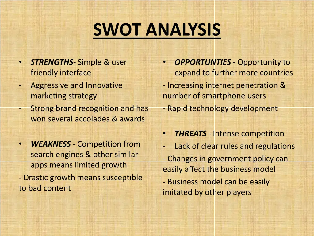 swot analysis
