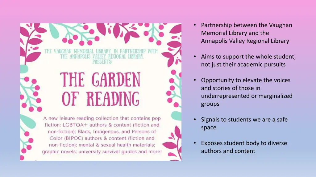 partnership between the vaughan memorial library