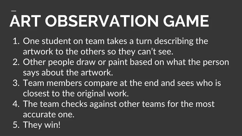 art observation game
