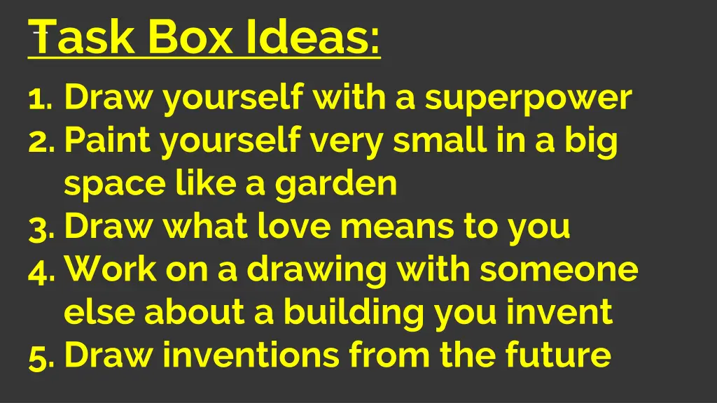 task box ideas 1 draw yourself with a superpower