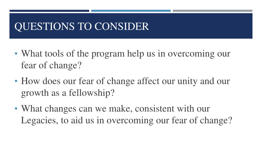 questions to consider