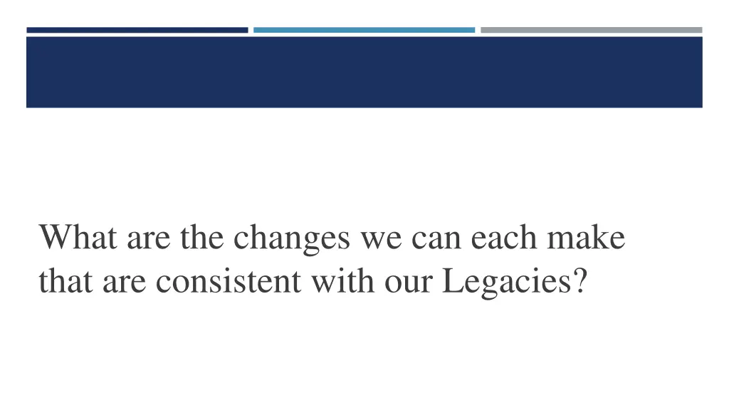what are the changes we can each make that