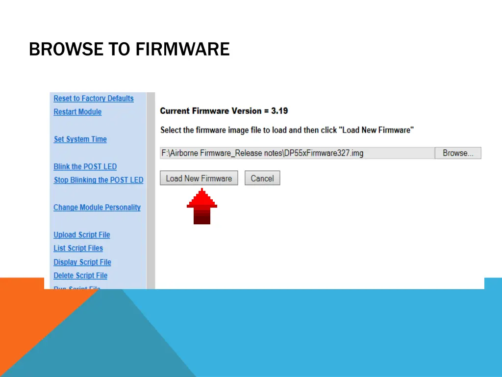 browse to firmware