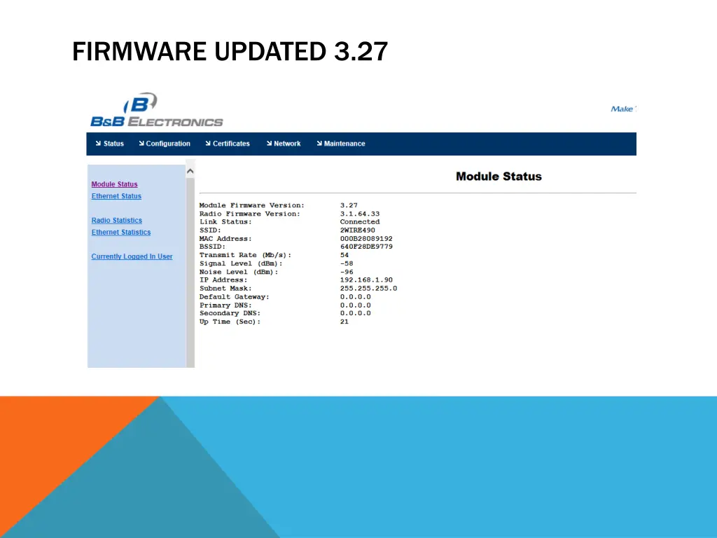 firmware updated 3 27