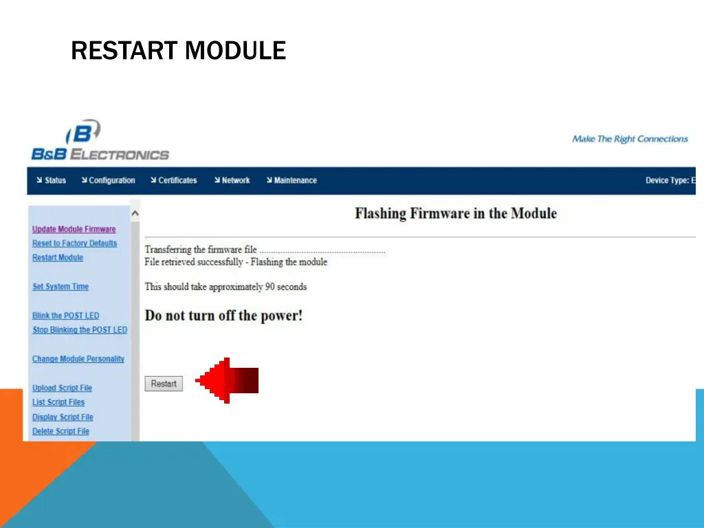 restart module