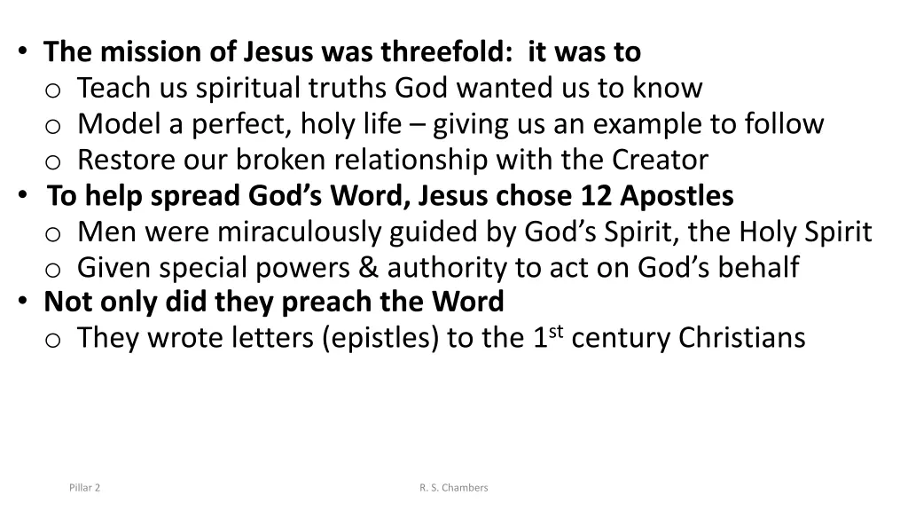 the mission of jesus was threefold