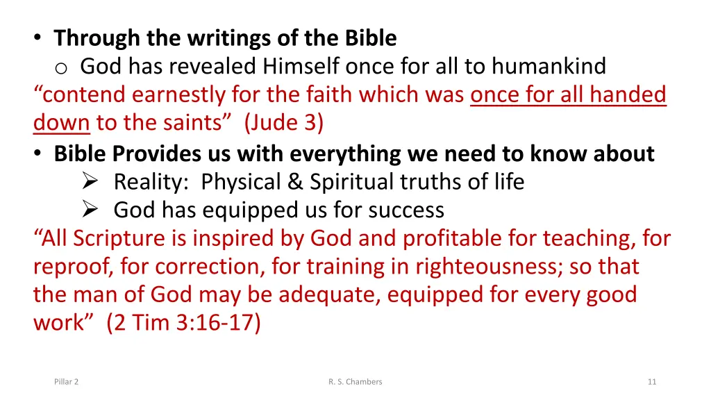 through the writings of the bible