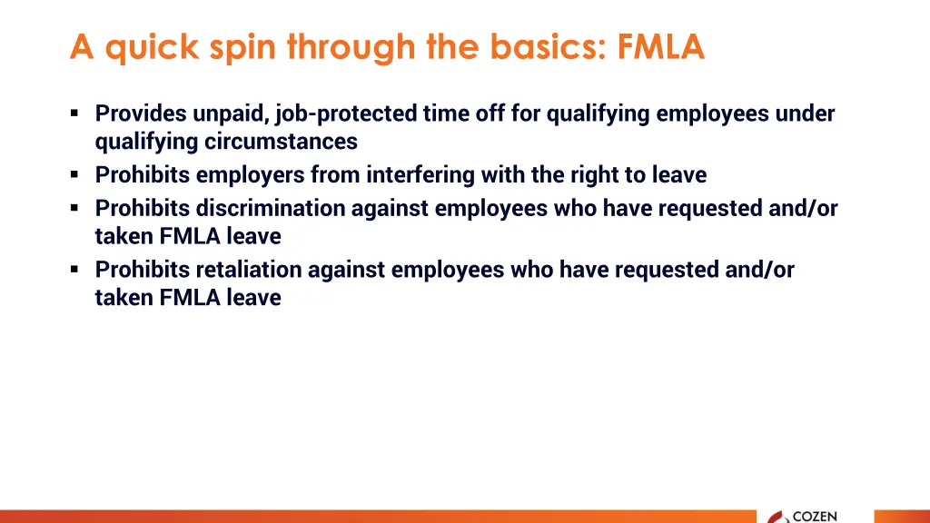 a quick spin through the basics fmla
