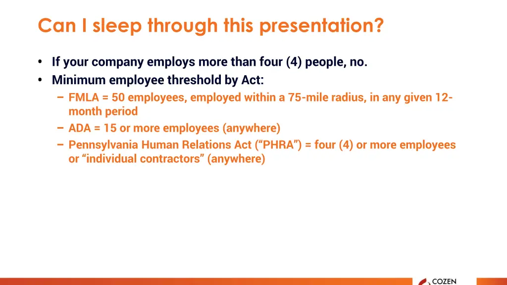 can i sleep through this presentation