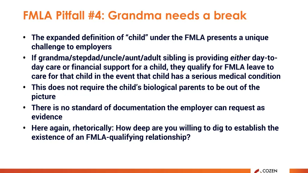 fmla pitfall 4 grandma needs a break