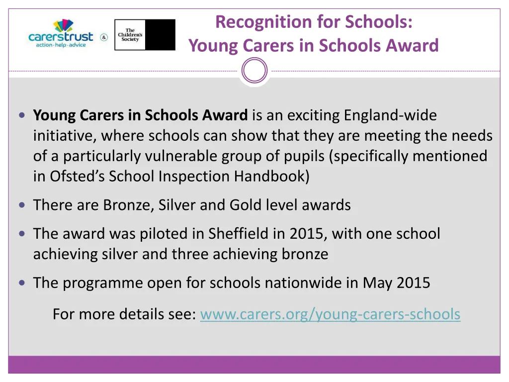 recognition for schools young carers in schools
