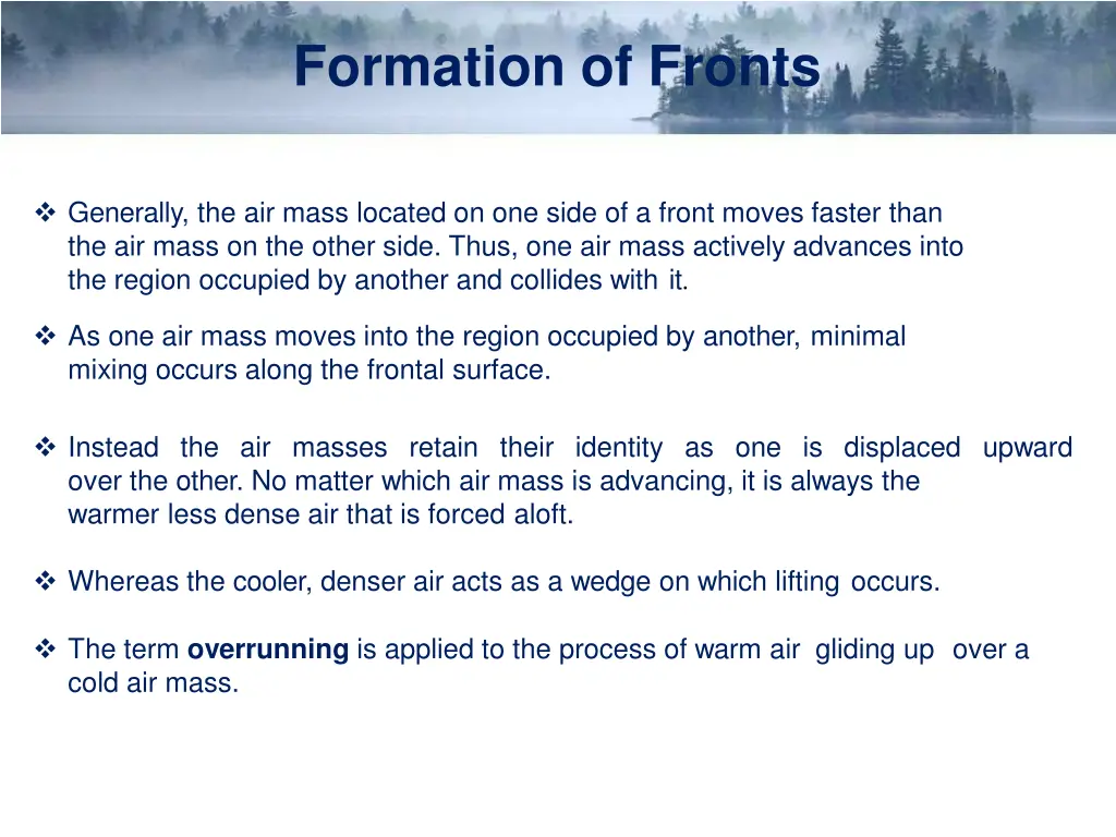 formation of fronts