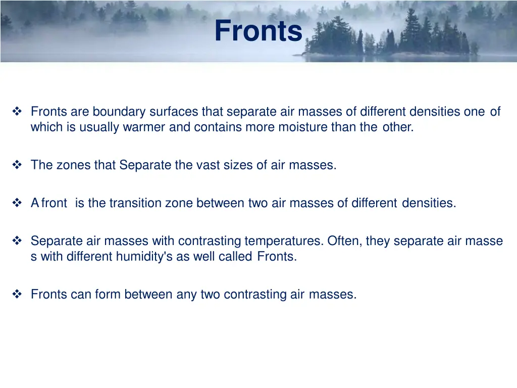 fronts