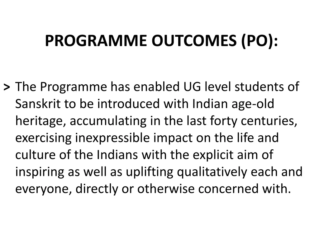 programme outcomes po