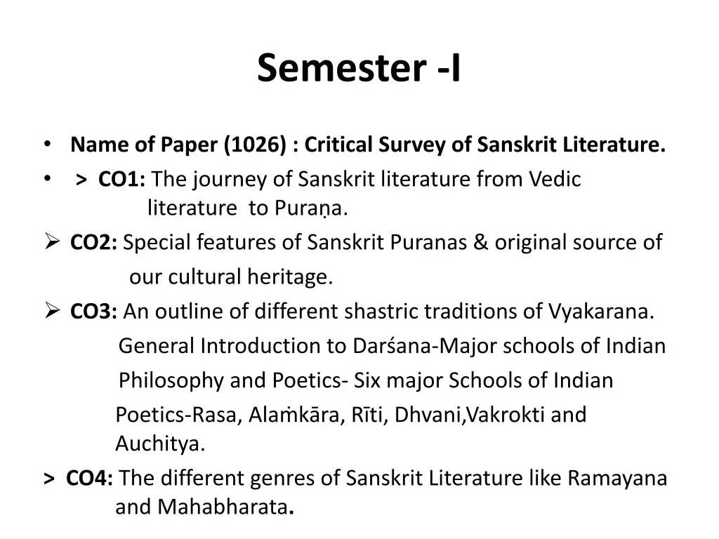 semester i
