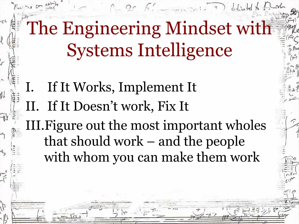 the engineering mindset with systems intelligence