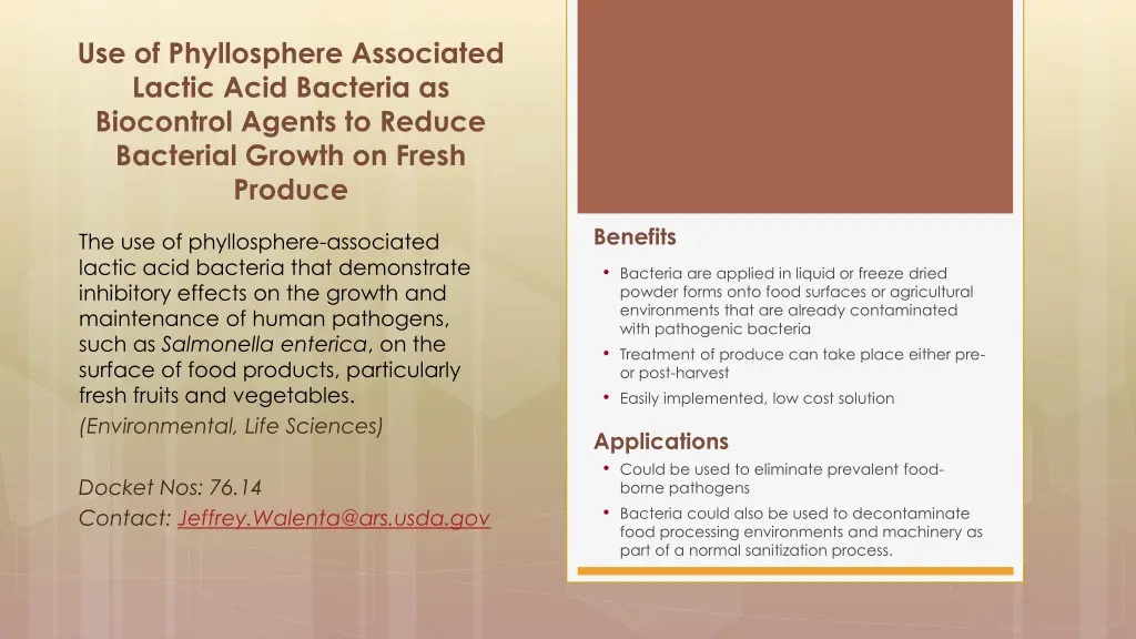 use of phyllosphere associated lactic acid