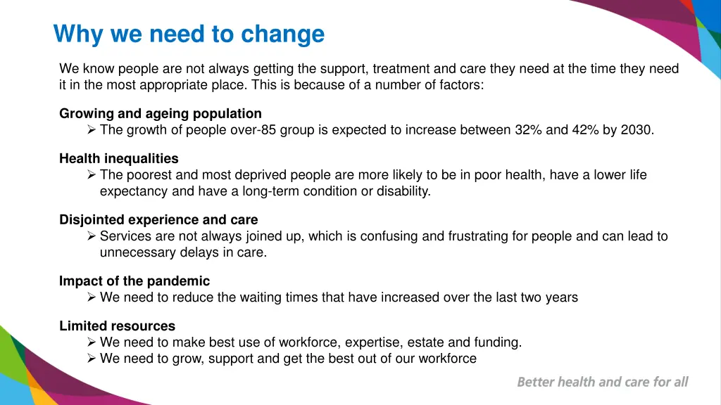 why we need to change