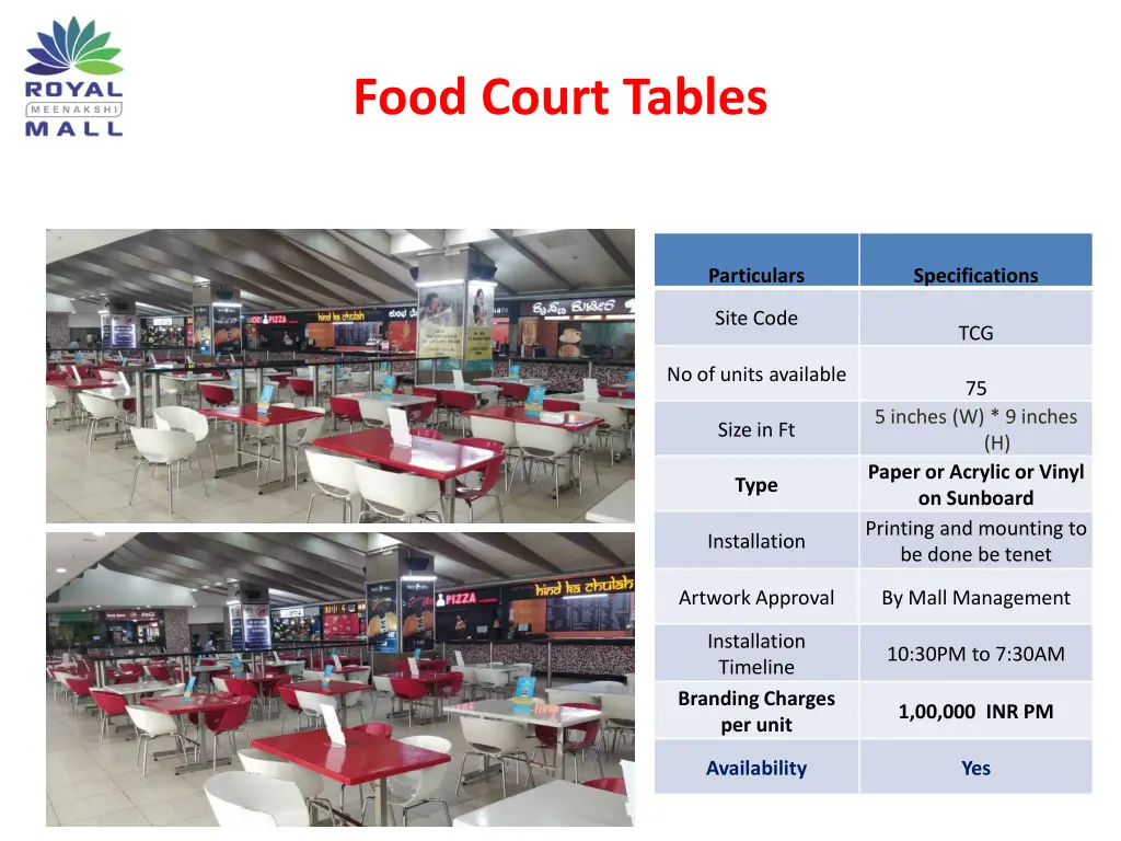 food court tables
