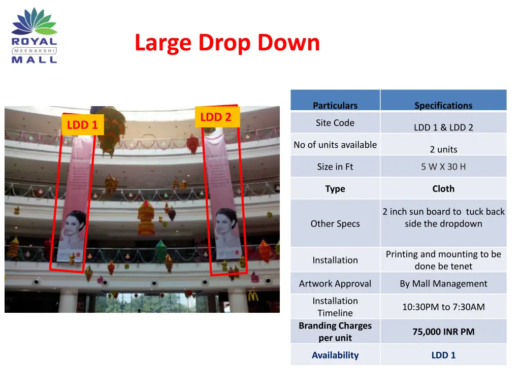 large drop down
