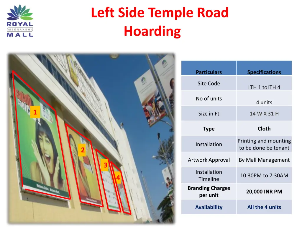 left side temple road hoarding