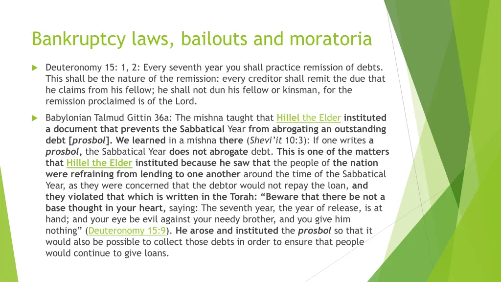 bankruptcy laws bailouts and moratoria