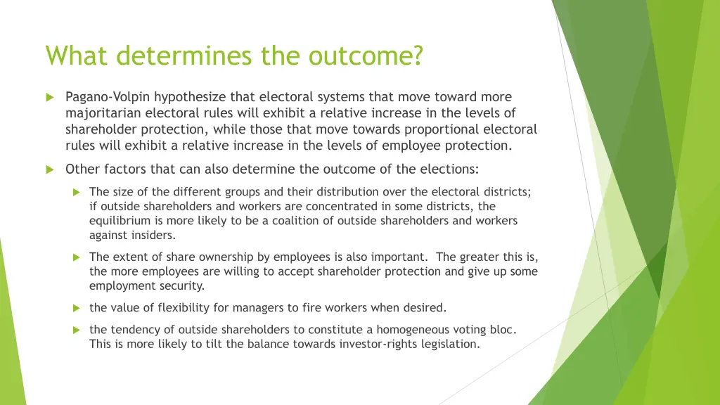 what determines the outcome 1