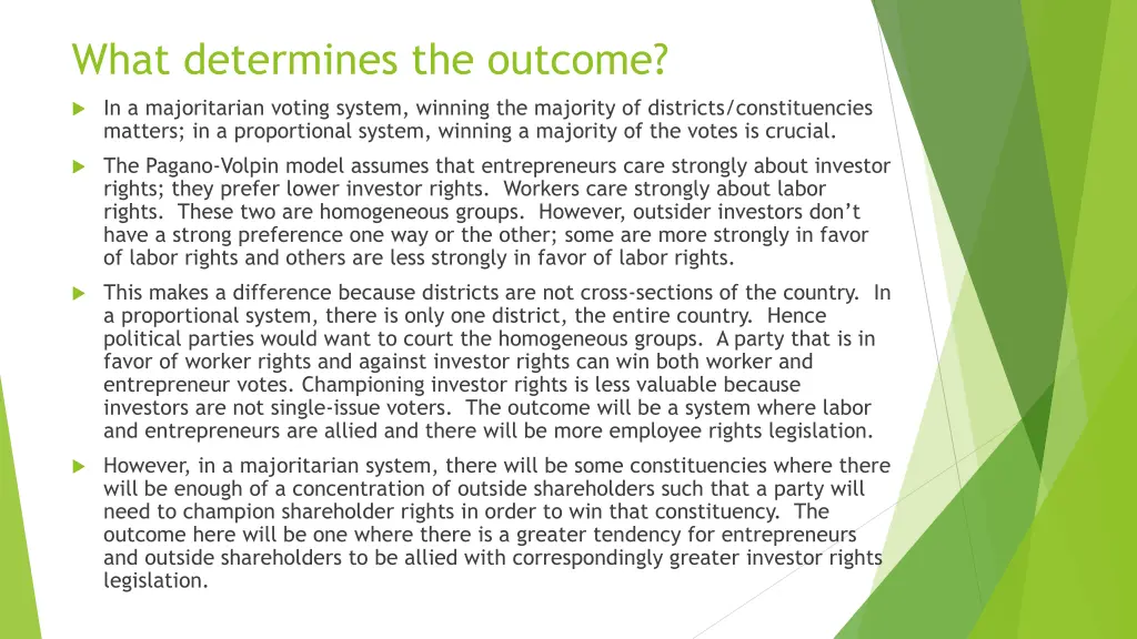 what determines the outcome