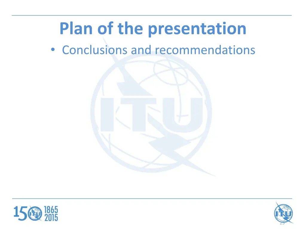 plan of the presentation conclusions