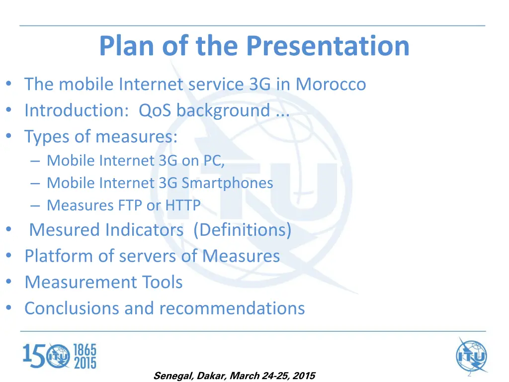 plan of the presentation the mobile internet