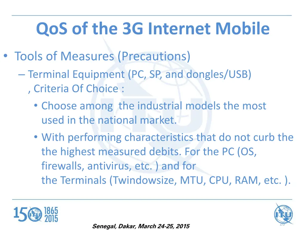qos of the 3g internet mobile