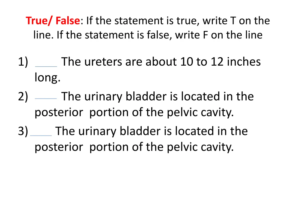 true false if the statement is true write