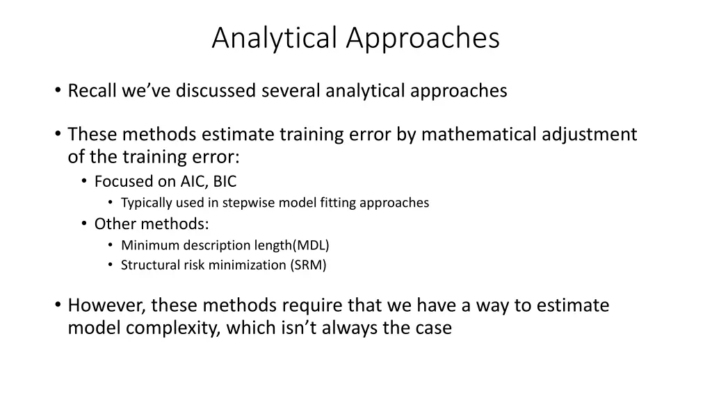 analytical approaches