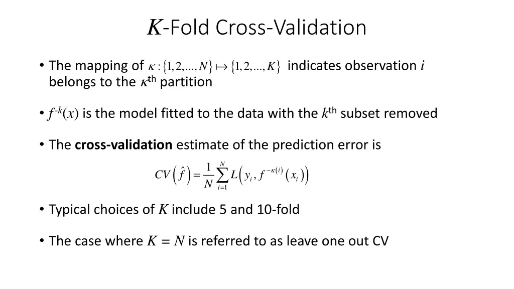 k fold cross validation 1