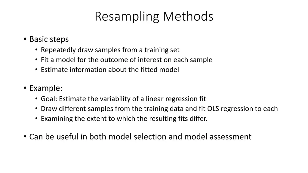 resampling methods