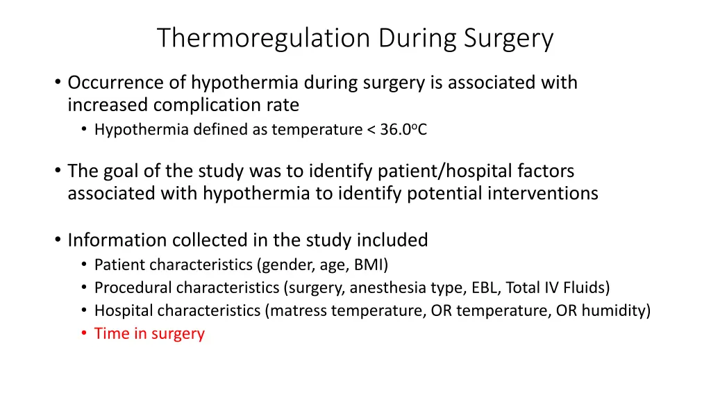 thermoregulation during surgery