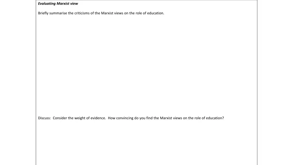 evaluating marxist view