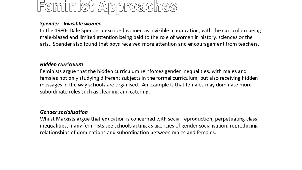 feminist approaches