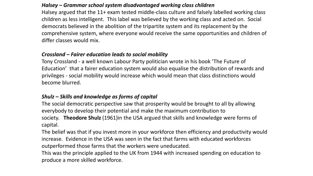halsey grammar school system disadvantaged
