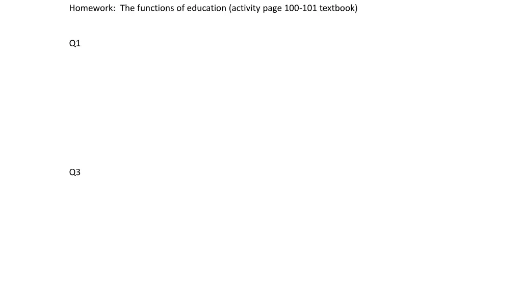 homework the functions of education activity page