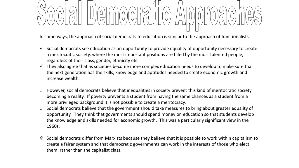 social democratic approaches