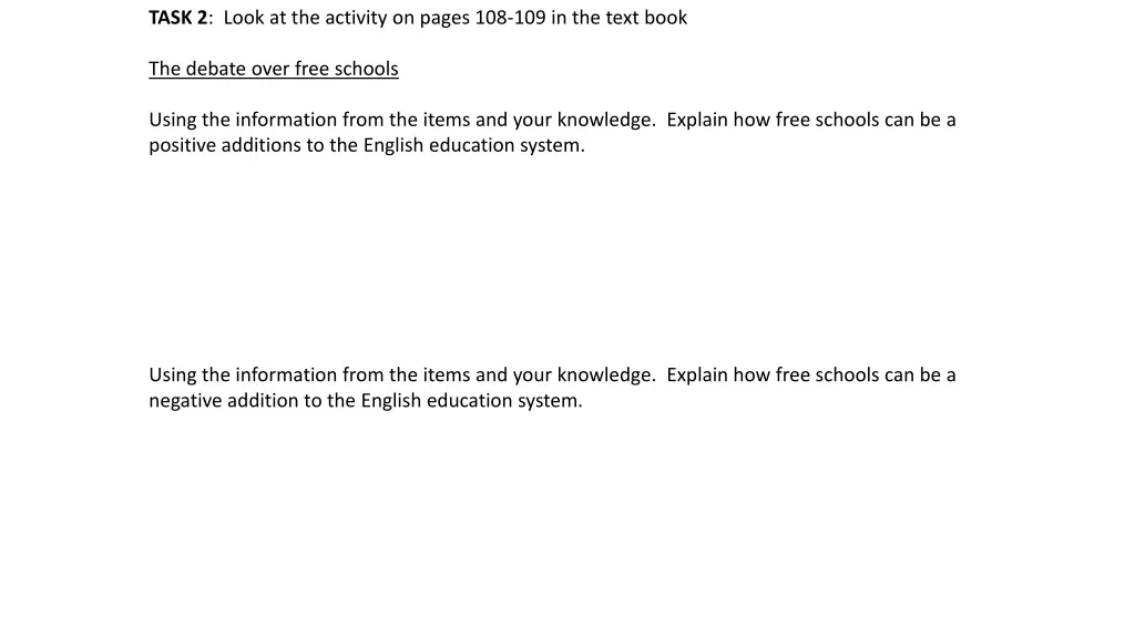 task 2 look at the activity on pages 1
